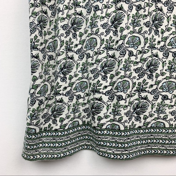 Lucky Brand NWT Border Print Smocked Top Green - Picture 8 of 8